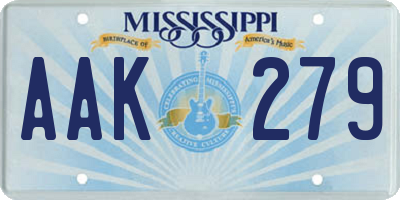 MS license plate AAK279