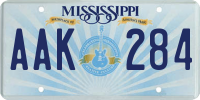 MS license plate AAK284