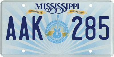 MS license plate AAK285