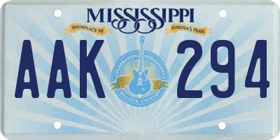 MS license plate AAK294