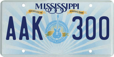 MS license plate AAK300