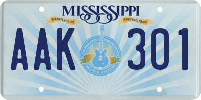 MS license plate AAK301