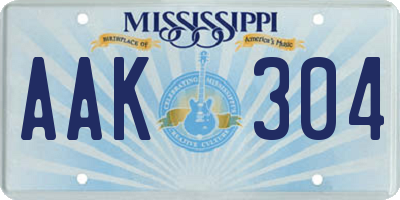 MS license plate AAK304