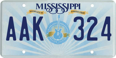 MS license plate AAK324