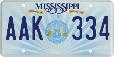 MS license plate AAK334