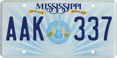 MS license plate AAK337