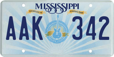 MS license plate AAK342