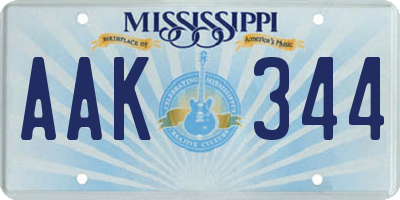 MS license plate AAK344