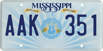 MS license plate AAK351