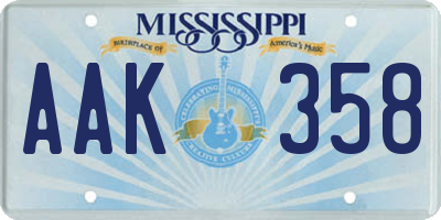 MS license plate AAK358