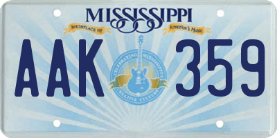 MS license plate AAK359