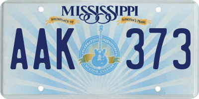 MS license plate AAK373