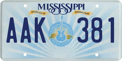 MS license plate AAK381