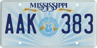 MS license plate AAK383