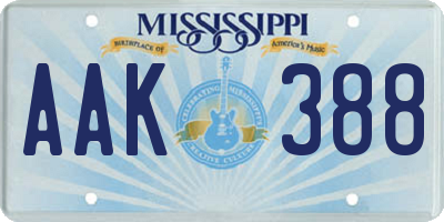 MS license plate AAK388