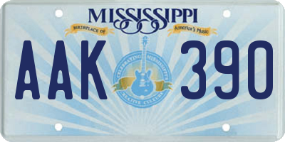 MS license plate AAK390