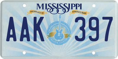 MS license plate AAK397