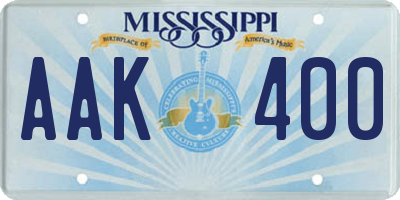 MS license plate AAK400