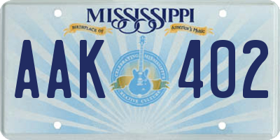 MS license plate AAK402