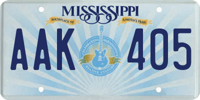 MS license plate AAK405