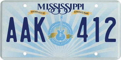 MS license plate AAK412