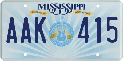 MS license plate AAK415