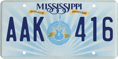 MS license plate AAK416