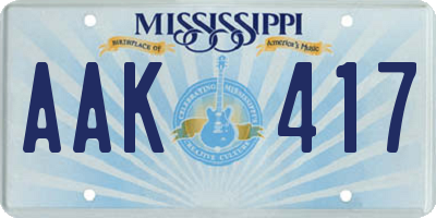 MS license plate AAK417