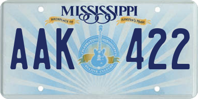 MS license plate AAK422