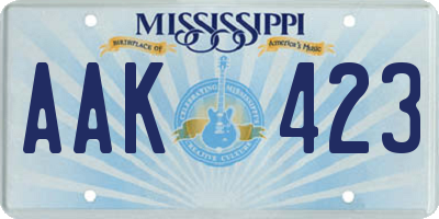 MS license plate AAK423