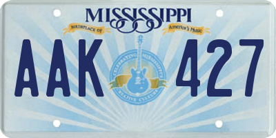 MS license plate AAK427