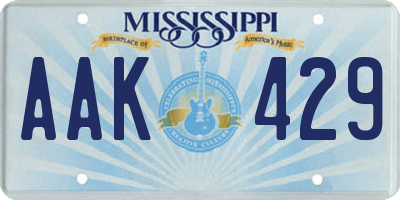 MS license plate AAK429