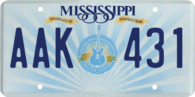 MS license plate AAK431