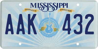 MS license plate AAK432