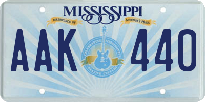 MS license plate AAK440