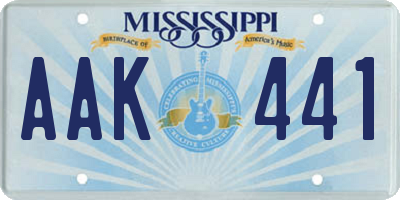 MS license plate AAK441