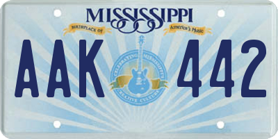 MS license plate AAK442