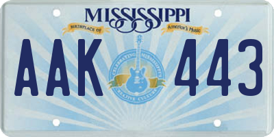 MS license plate AAK443