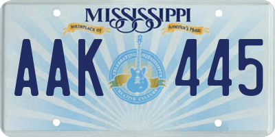 MS license plate AAK445