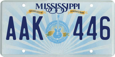 MS license plate AAK446