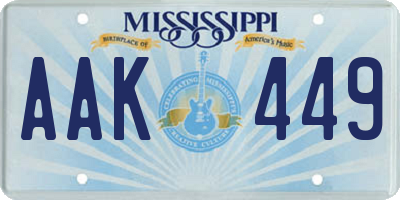 MS license plate AAK449