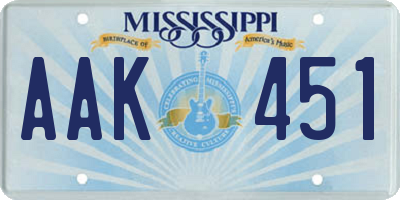 MS license plate AAK451