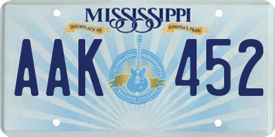 MS license plate AAK452