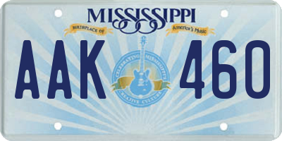 MS license plate AAK460