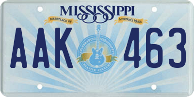 MS license plate AAK463