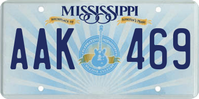 MS license plate AAK469