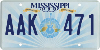 MS license plate AAK471