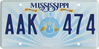 MS license plate AAK474