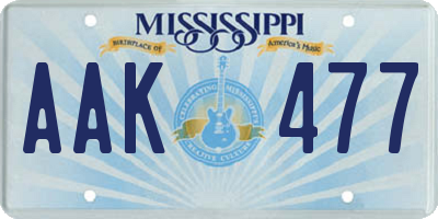 MS license plate AAK477