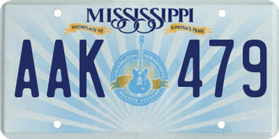 MS license plate AAK479